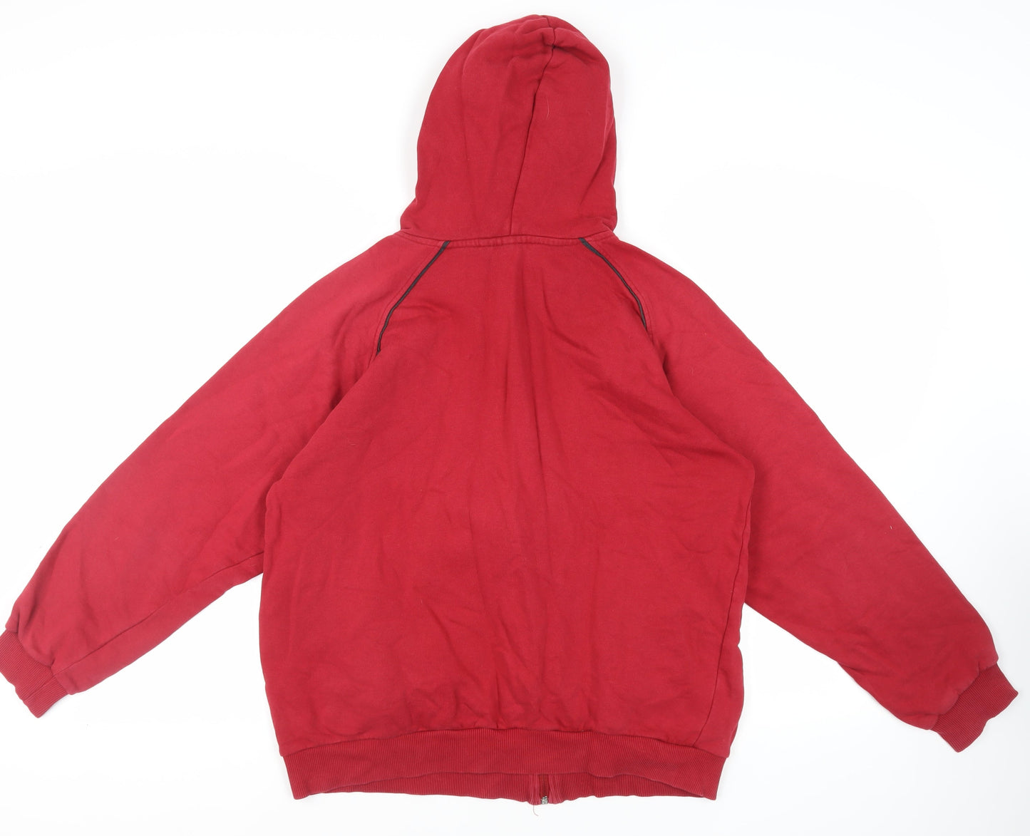 Forest FC Mens Red Cotton Full Zip Hoodie Size L - Logo Pockets