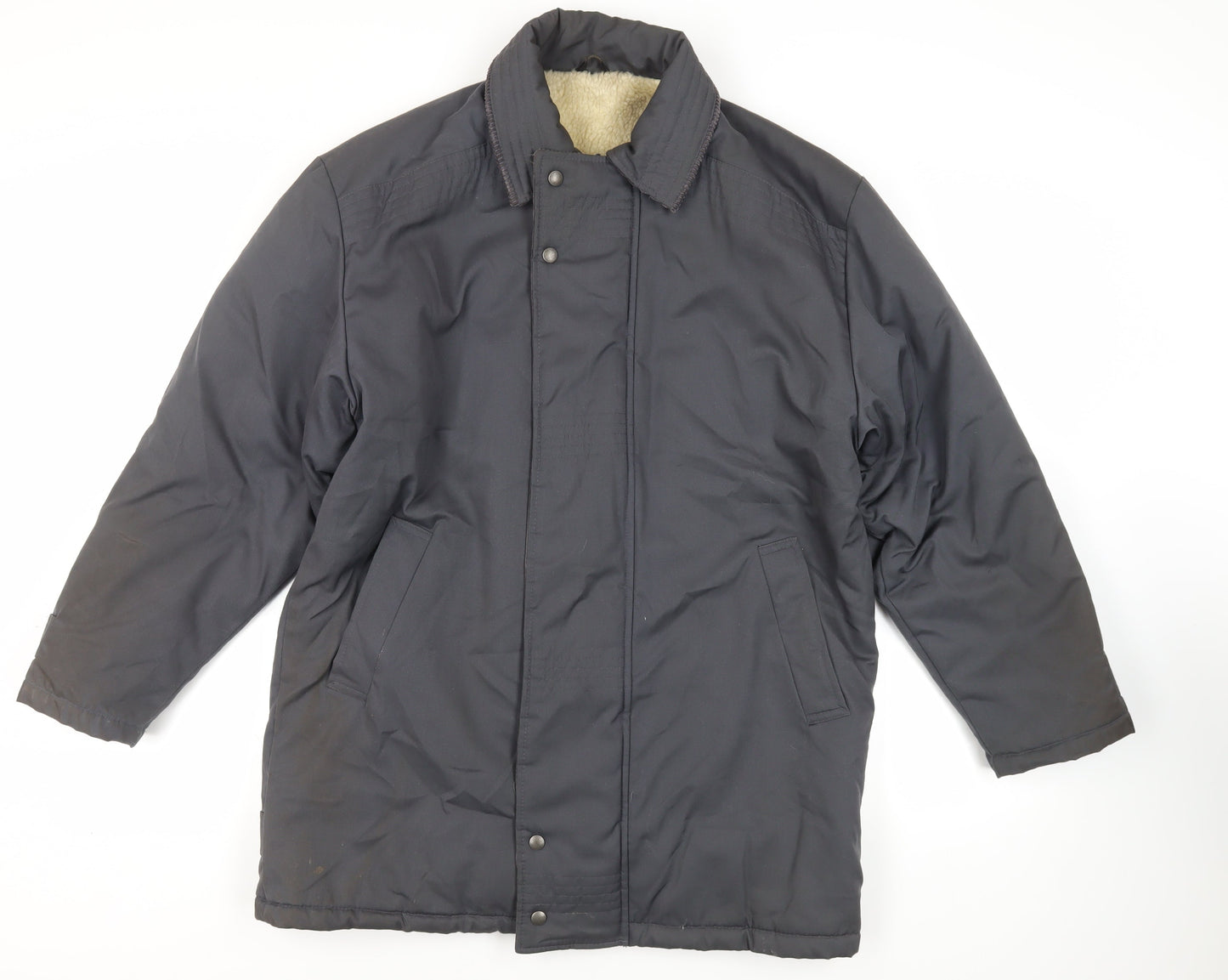 St Michael Mens Blue Pea Coat Coat Size M Zip - Vintage
