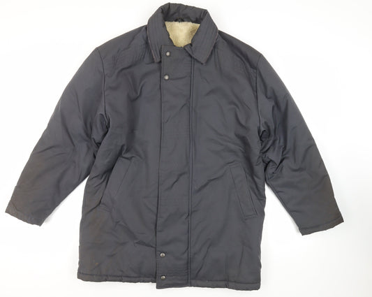 St Michael Mens Blue Pea Coat Coat Size M Zip - Vintage