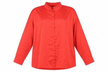 Boohoo Womens Red Polyester Basic Button-Up Size 22 Mock Neck