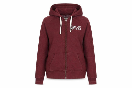 Jack Wills Womens Red Cotton Full Zip Hoodie Size 8 Zip