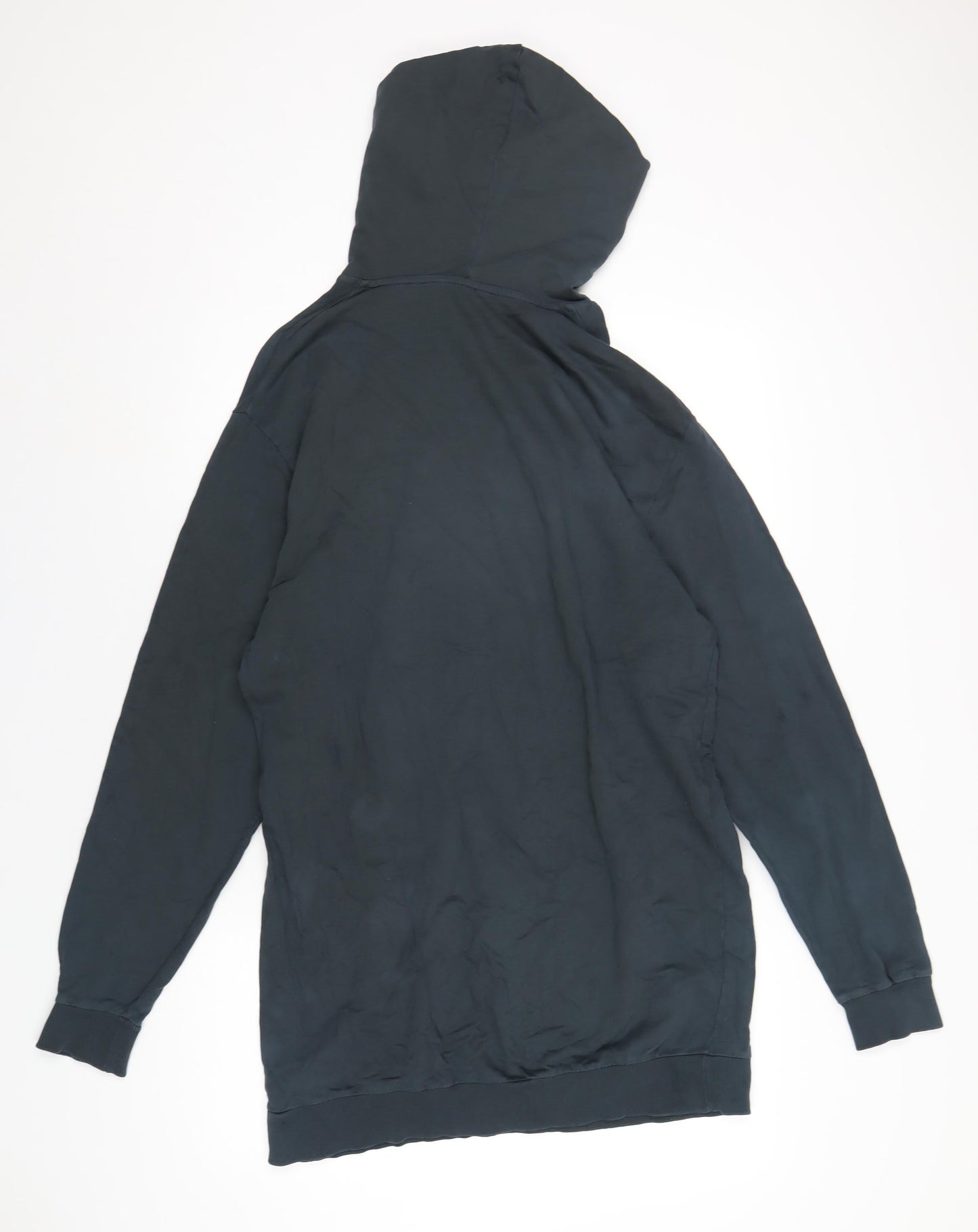 COLLUSION Womens Blue Cotton Pullover Hoodie Size 6 Pullover