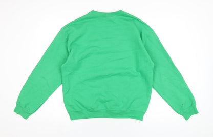 Back view of Star Wars men’s green cotton pullover sweatshirt, size M, - star wars christmas