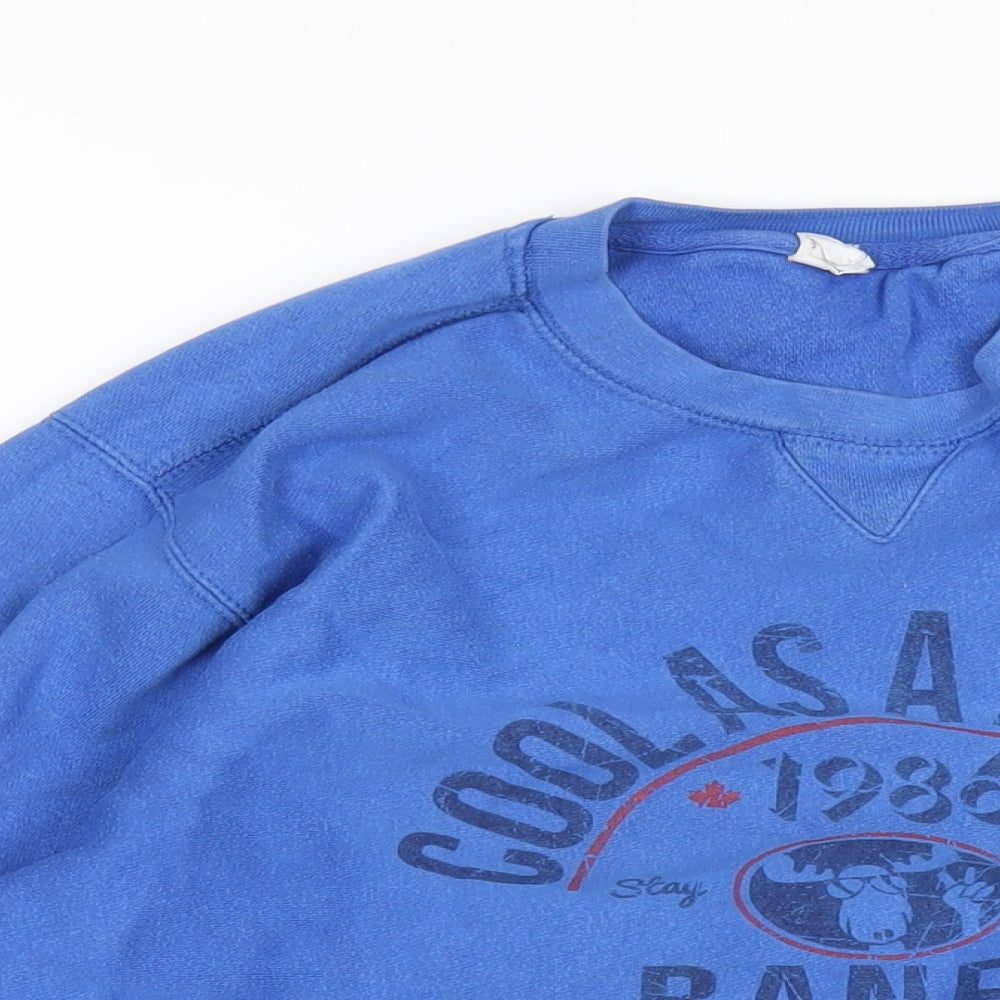 Cool as a Moose Mens Blue Cotton Pullover Sweatshirt Size M