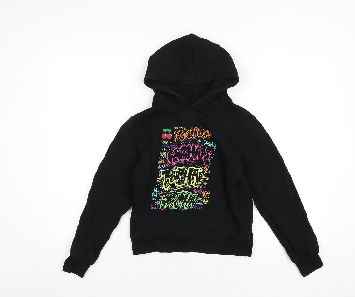 Pacha Boys Black Cotton Pullover Hoodie Size 10 Years Pullover