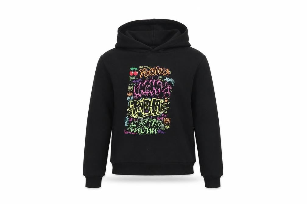 Pacha Boys Black Cotton Pullover Hoodie Size 10 Years Pullover