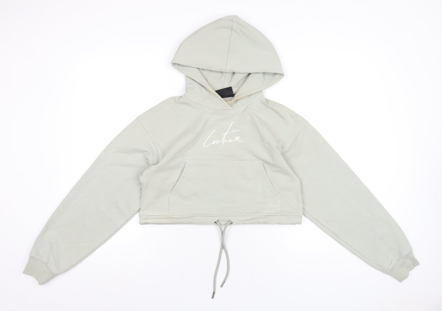 Couture Womens Green Cotton Pullover Hoodie Size M Pullover