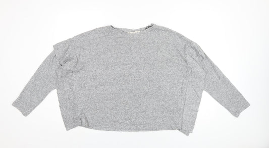 H&M Womens Grey Viscose Basic T-Shirt Size S Round Neck