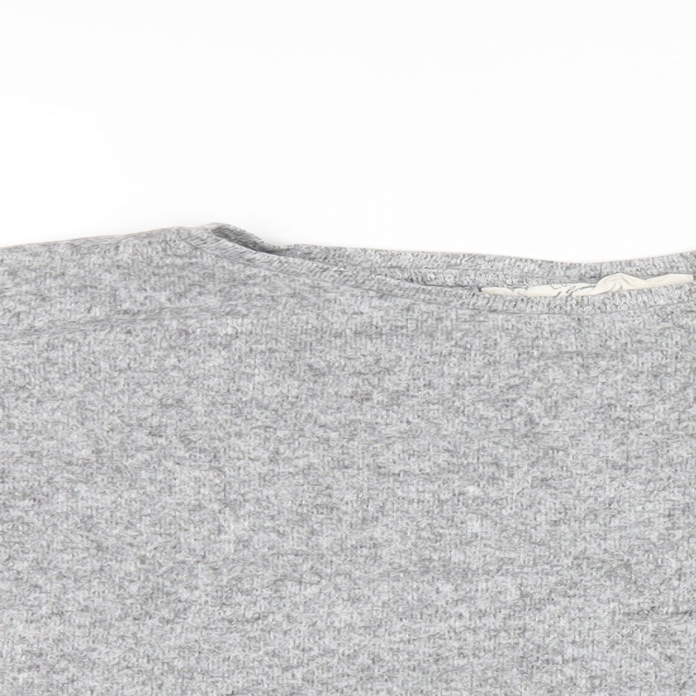 H&M Womens Grey Viscose Basic T-Shirt Size S Round Neck