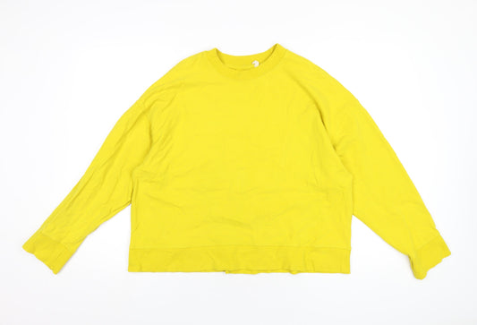 Oysho Womens Yellow Cotton Pullover Sweatshirt Size M Pullover