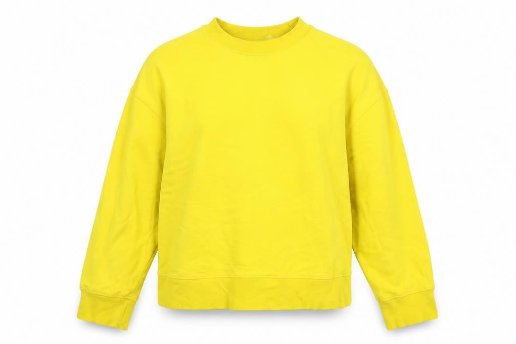 Oysho Womens Yellow Cotton Pullover Sweatshirt Size M Pullover