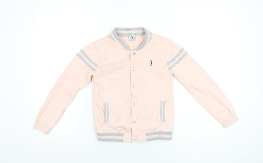 Polar Goose Girls Pink Varsity Jacket Jacket Size 10 Years Snap