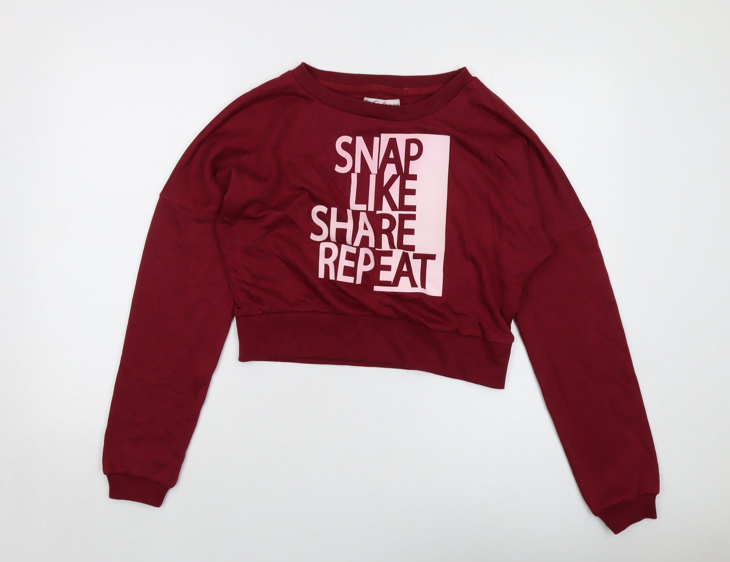 Miss Outrage Womens Red Cotton Pullover Sweatshirt Size M Pullover