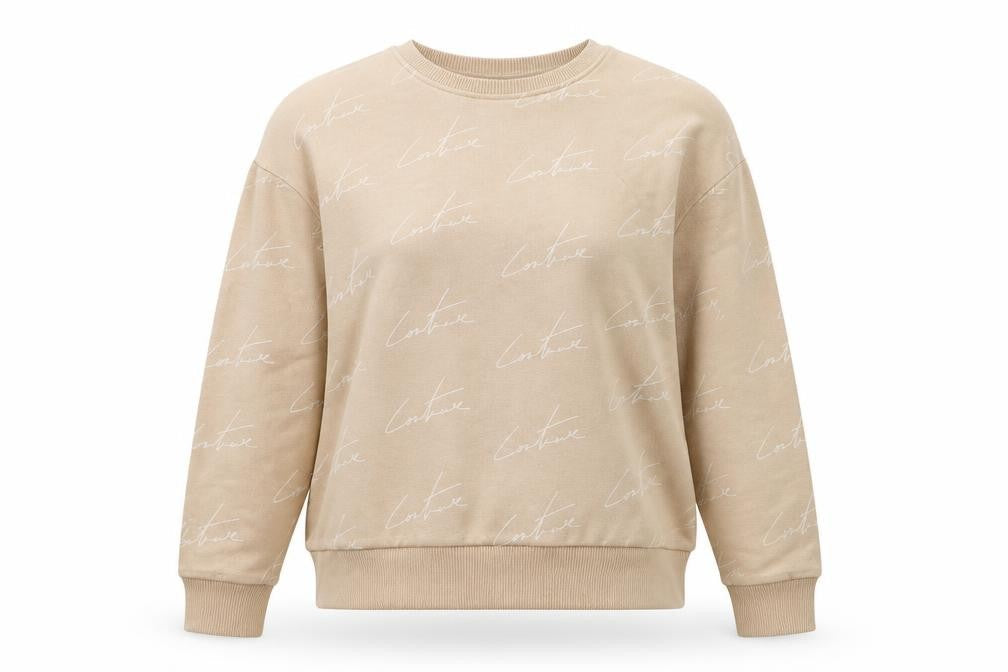 The Couture Club Womens Pink Geometric Cotton Pullover Sweatshirt Size XS Pullover