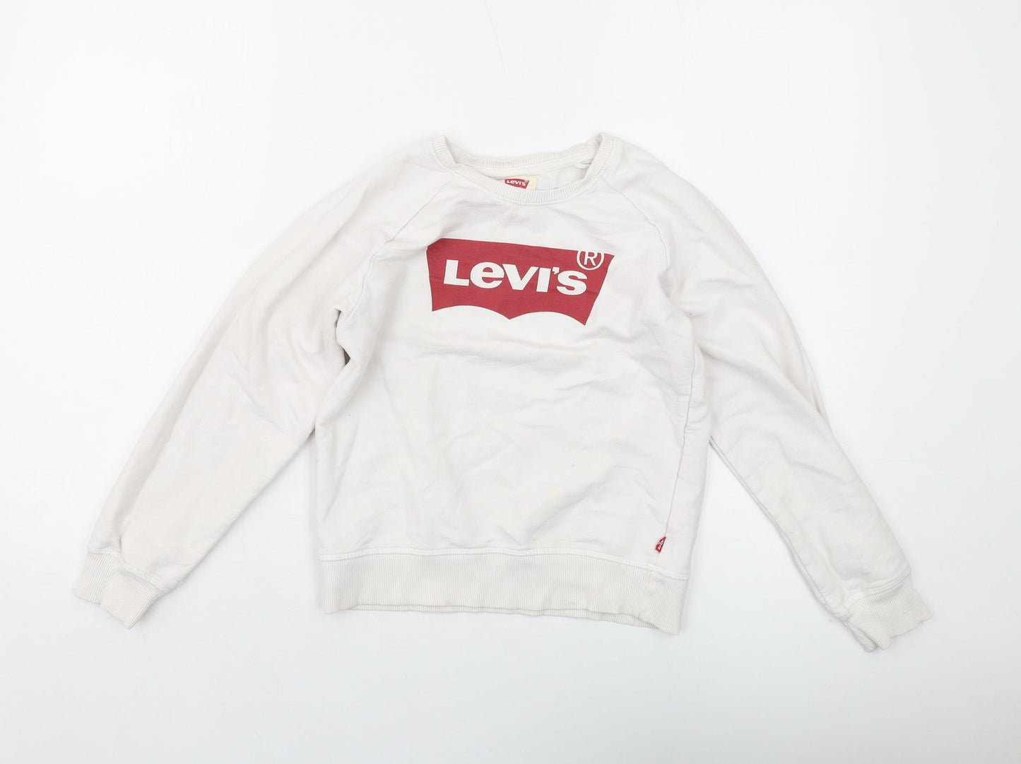 Levi's Girls White Cotton Pullover Sweatshirt Size 10 Years Pullover