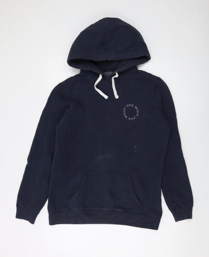 Jack Wills Womens Blue Cotton Pullover Hoodie Size 8 Pullover
