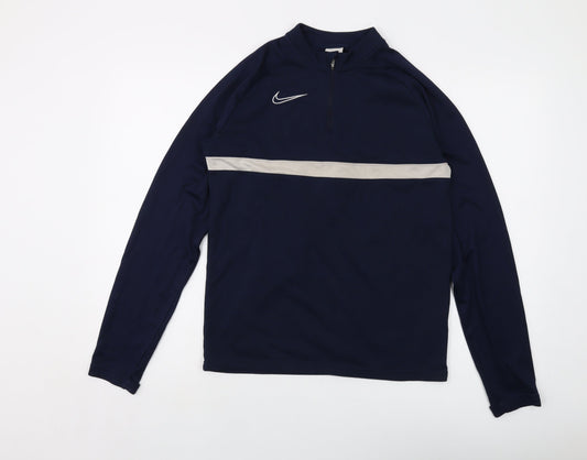Nilke Boys Black Polyester Pullover Sweatshirt Size 13-14 Years Zip