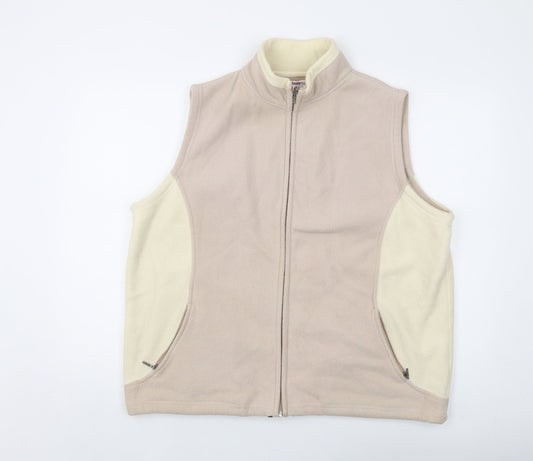 Bonmarché Womens Beige Jacket Waistcoat Size L Zip