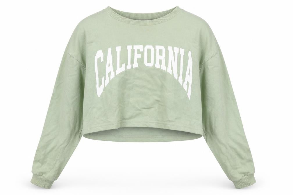 Pull&Bear Womens Green Cotton Pullover Sweatshirt Size XL Pullover - California