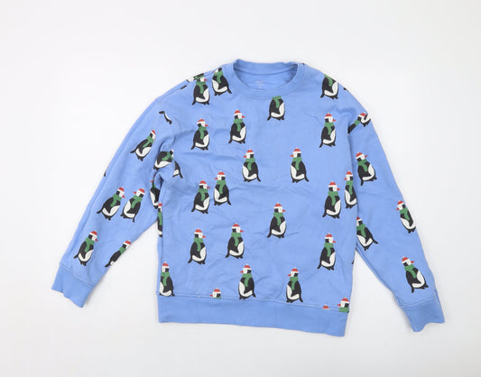 John Lewis Boys Black Geometric Cotton Pullover Sweatshirt Size 11 Years Pullover - Penguin