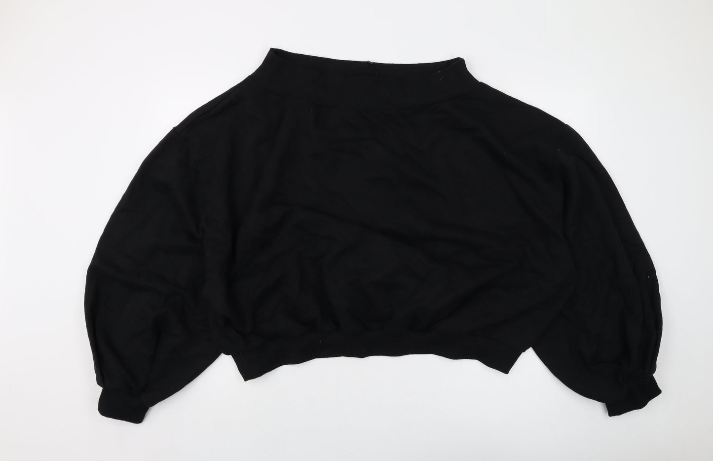 bOPOHOO Womens Black Cotton Pullover Sweatshirt Size 24 Pullover