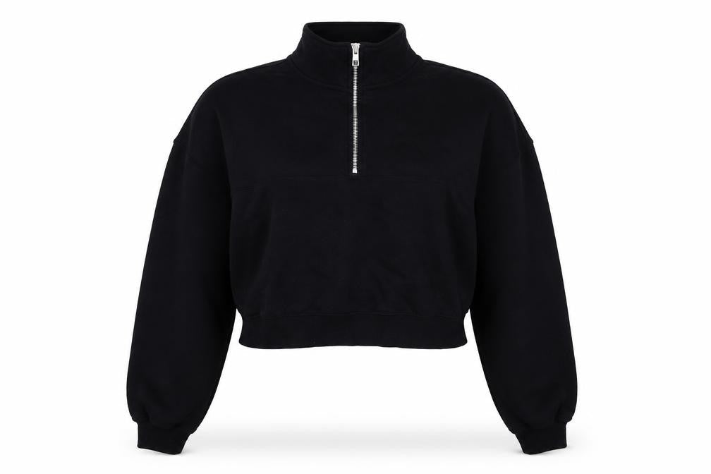 H&M Womens Black Polyester Pullover Sweatshirt Size L Zip