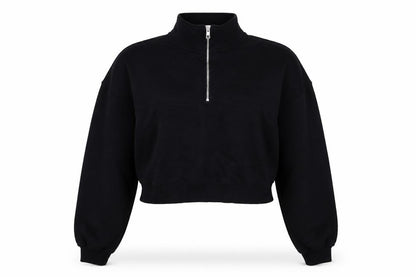 H&M Womens Black Polyester Pullover Sweatshirt Size L Zip