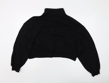 H&M Womens Black Polyester Pullover Sweatshirt Size L Zip