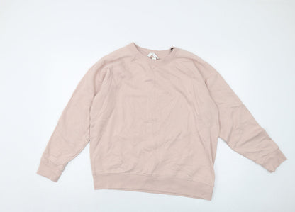 H&M Womens Pink Cotton Pullover Sweatshirt Size S Pullover