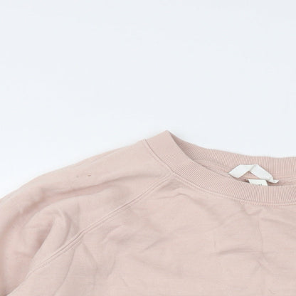 H&M Womens Pink Cotton Pullover Sweatshirt Size S Pullover