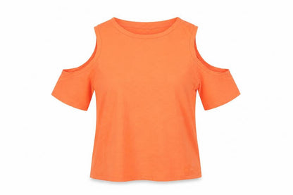 River Island Womens Orange Polyester Basic T-Shirt Size 10 Crew Neck