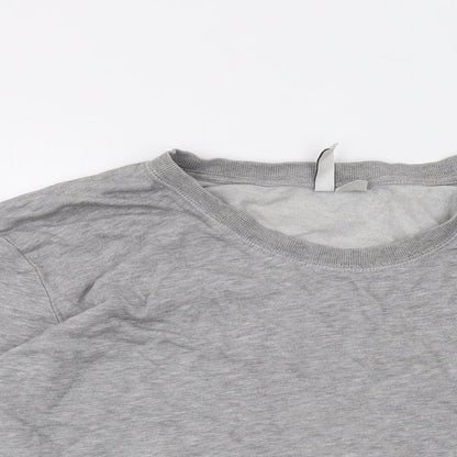 H&M Womens Grey Cotton Pullover Sweatshirt Size L Pullover