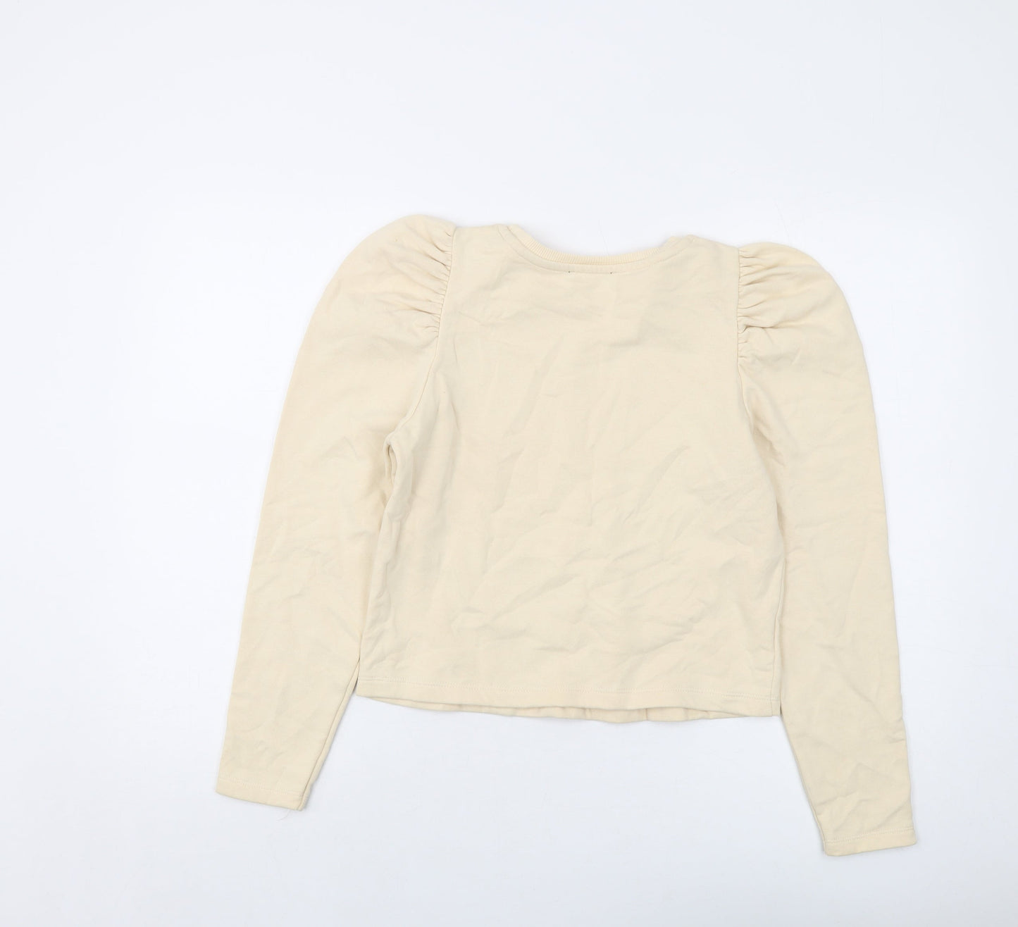 Zara Womens Beige Cotton Pullover Sweatshirt Size S Pullover