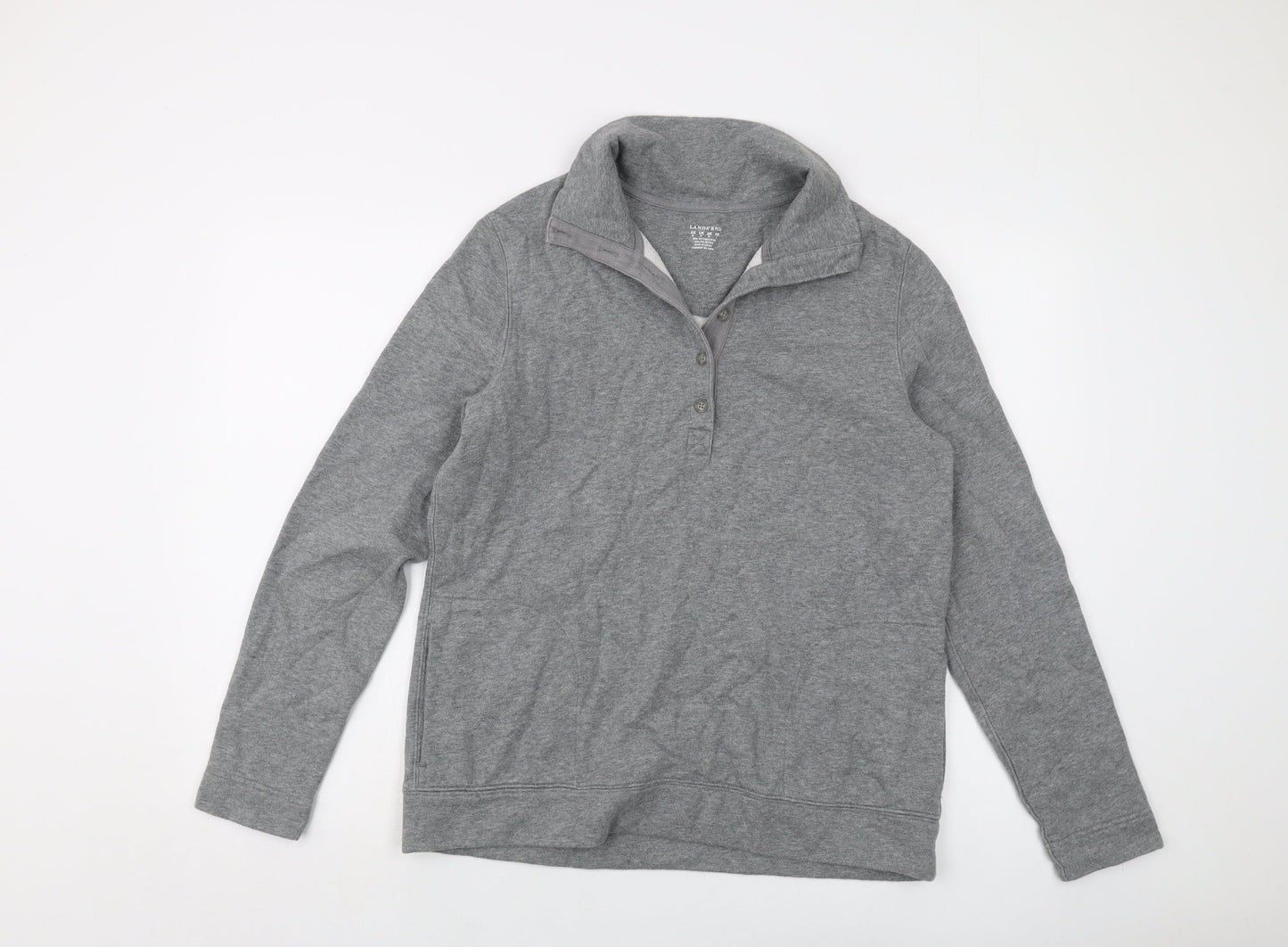 Lands' End Mens Grey Cotton Pullover Sweatshirt Size M