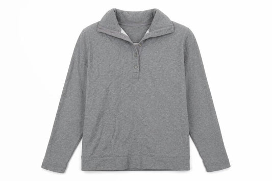 Lands' End Mens Grey Cotton Pullover Sweatshirt Size M