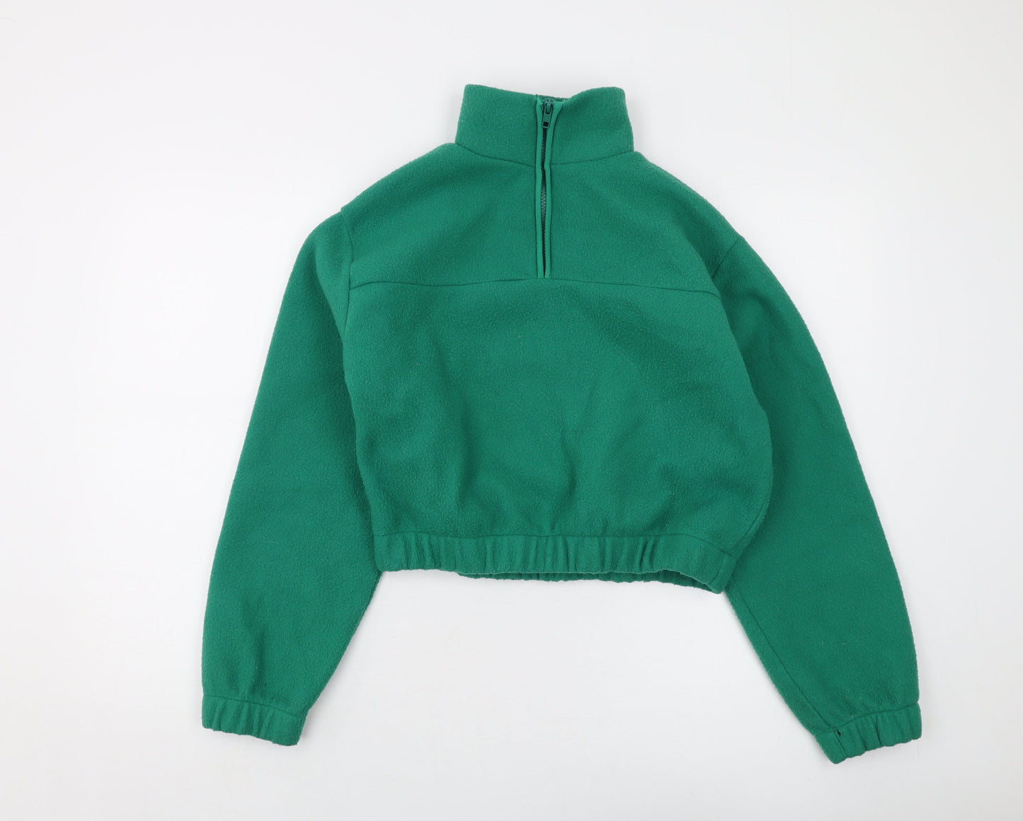Topshop Womens Green Polyester Pullover Sweatshirt Size 10 Zip