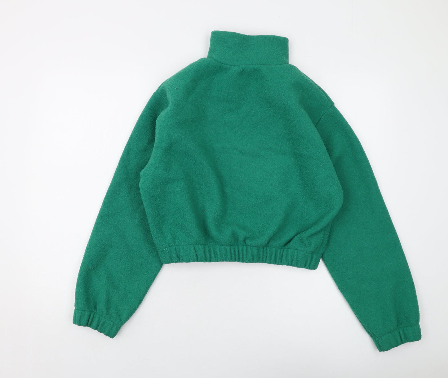 Topshop Womens Green Polyester Pullover Sweatshirt Size 10 Zip