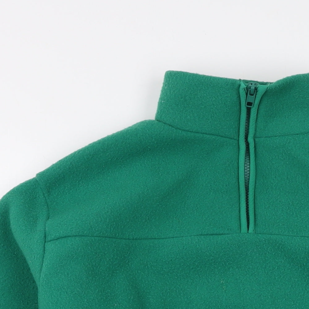 Topshop Womens Green Polyester Pullover Sweatshirt Size 10 Zip