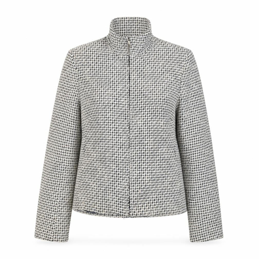 Marks & Spencer Womens Blue Geometric Jacket Size 10 Zip