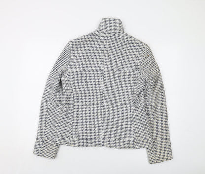 Marks & Spencer Womens Blue Geometric Jacket Size 10 Zip