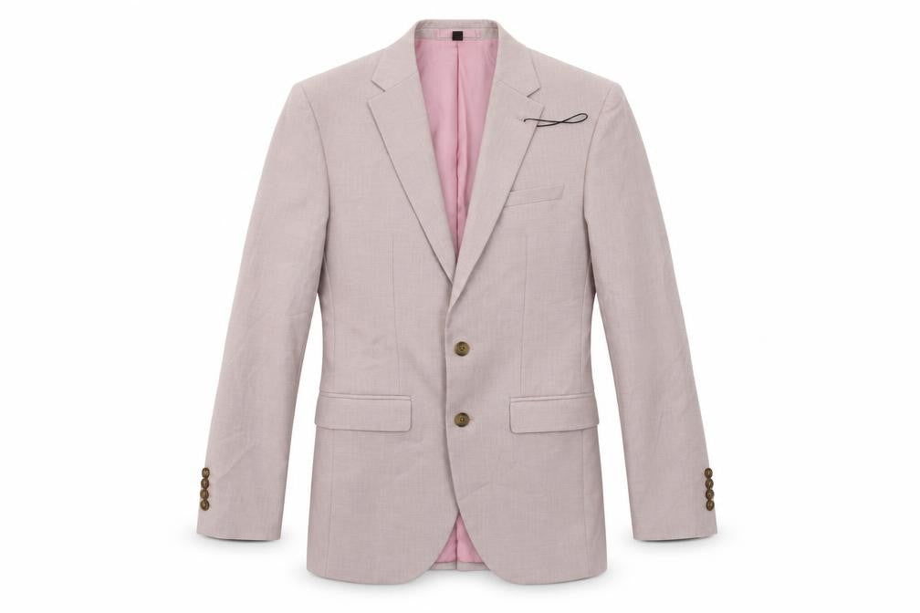 Marks & Spencer Mens Pink Polyester Jacket Suit Jacket Size 36 Regular