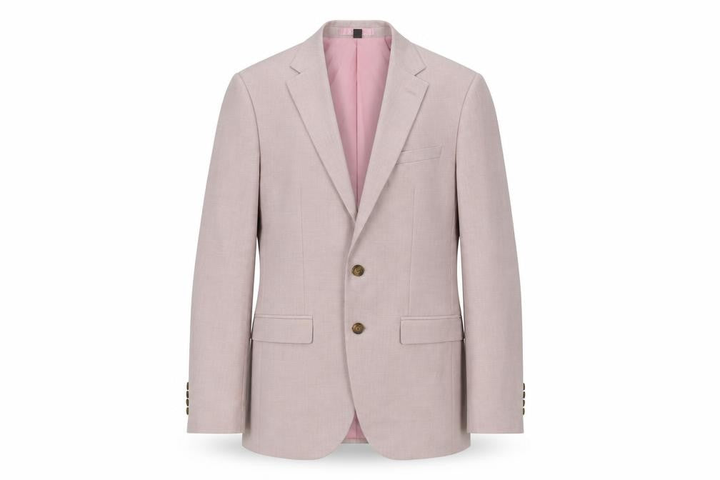 Marks & Spencer Mens Pink Polyester Jacket Suit Jacket Size 36 Regular
