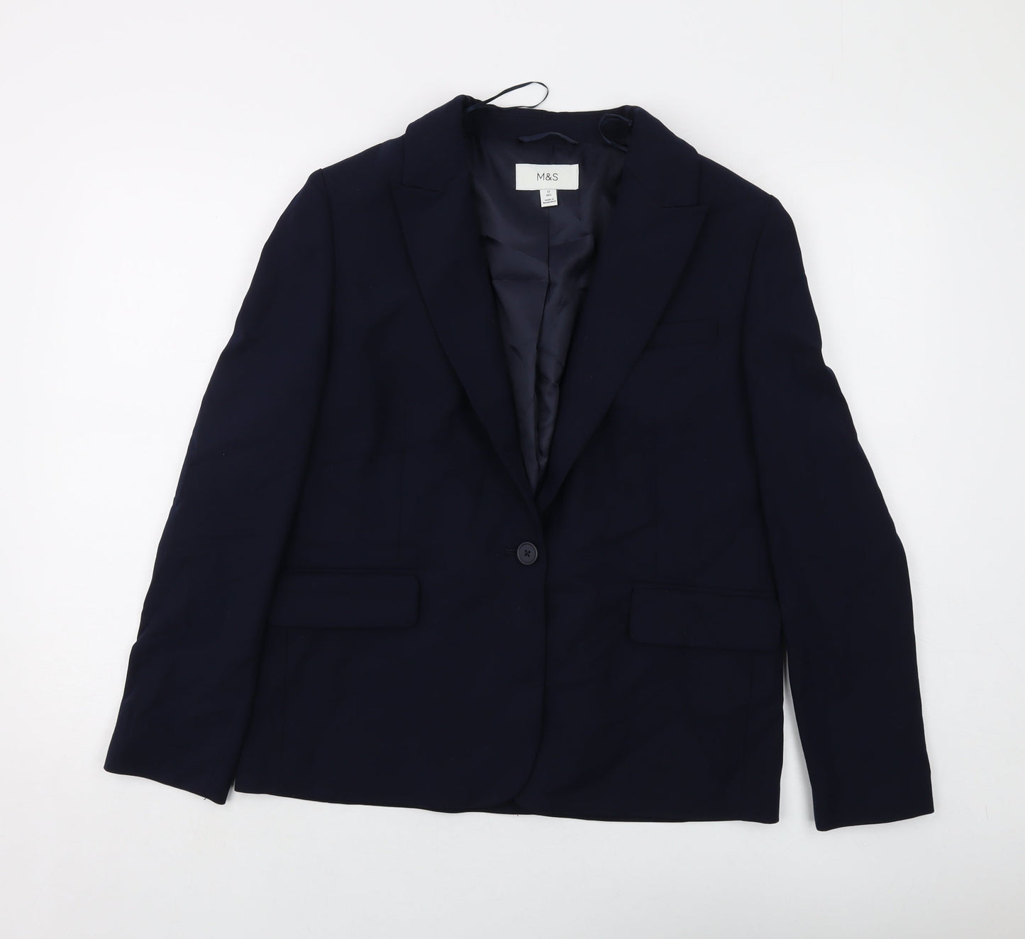 Marks and Spencer Womens Blue Jacket Size 12 Button