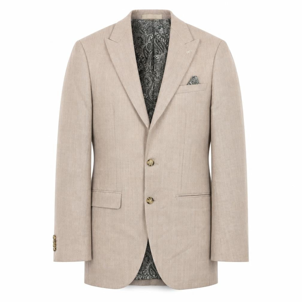 Marks & Spencer Mens Beige Polyester Jacket Suit Jacket Size 36 Regular