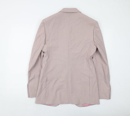 Marks & Spencer Mens Pink Polyester Jacket Suit Jacket Size 36 Regular