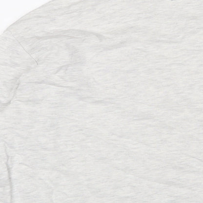 Mango Womens Grey Cotton Pullover Sweatshirt Size L Pullover - Embroidered