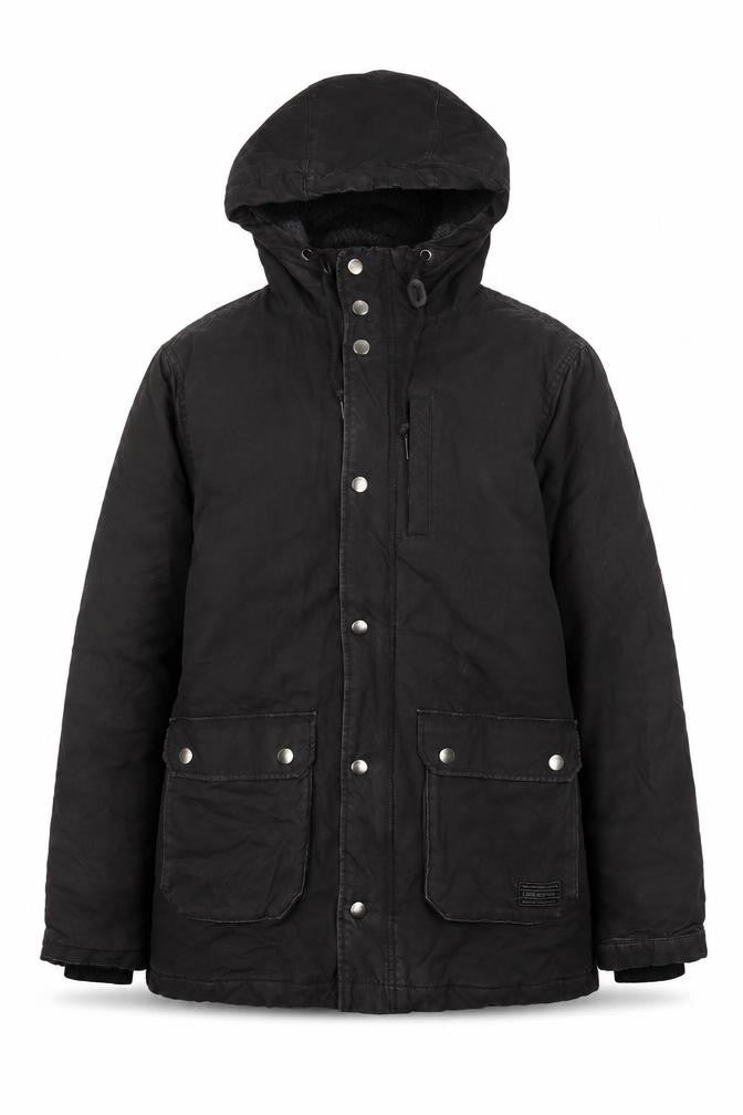 H&M Mens Black Quilted Coat Size M Zip