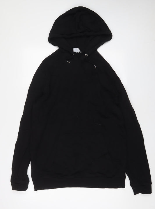 ASOS Mens Black Cotton Pullover Hoodie Size 2XL