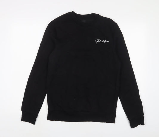 River Island Womens Black Cotton Pullover Sweatshirt Size S Pullover - Embroidered