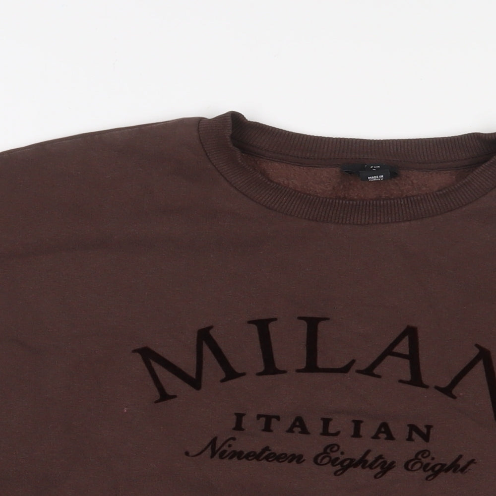 River Island Womens Brown Cotton Pullover Sweatshirt Size S Pullover - Milan